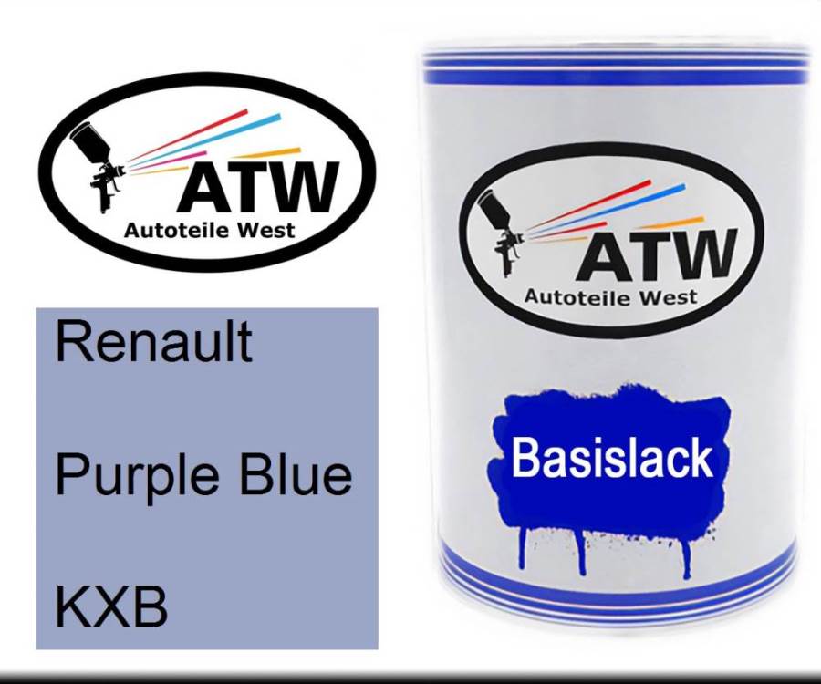 Renault, Purple Blue, KXB: 500ml Lackdose, von ATW Autoteile West.